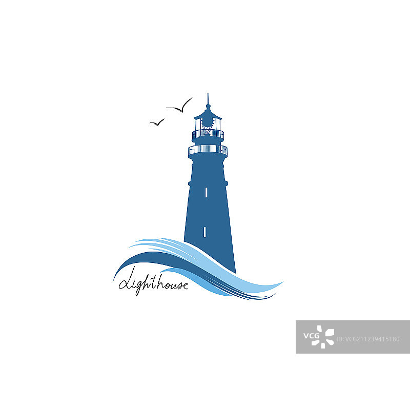 灯塔手绘标志草图图片素材