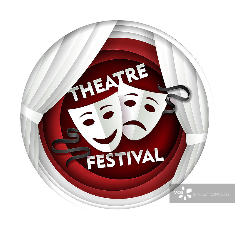 剪纸戏剧节海报模板图片素材