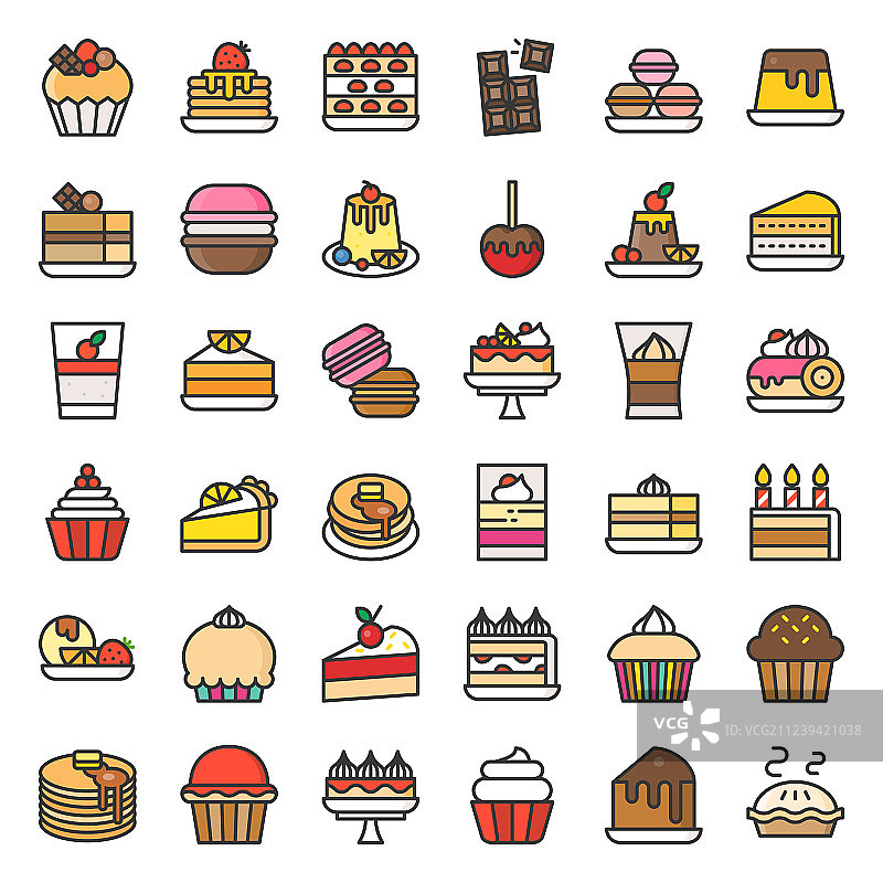 甜点图标填充轮廓图片素材