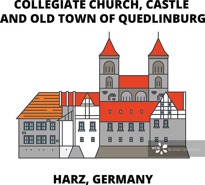 大学教堂城堡和古镇图片素材