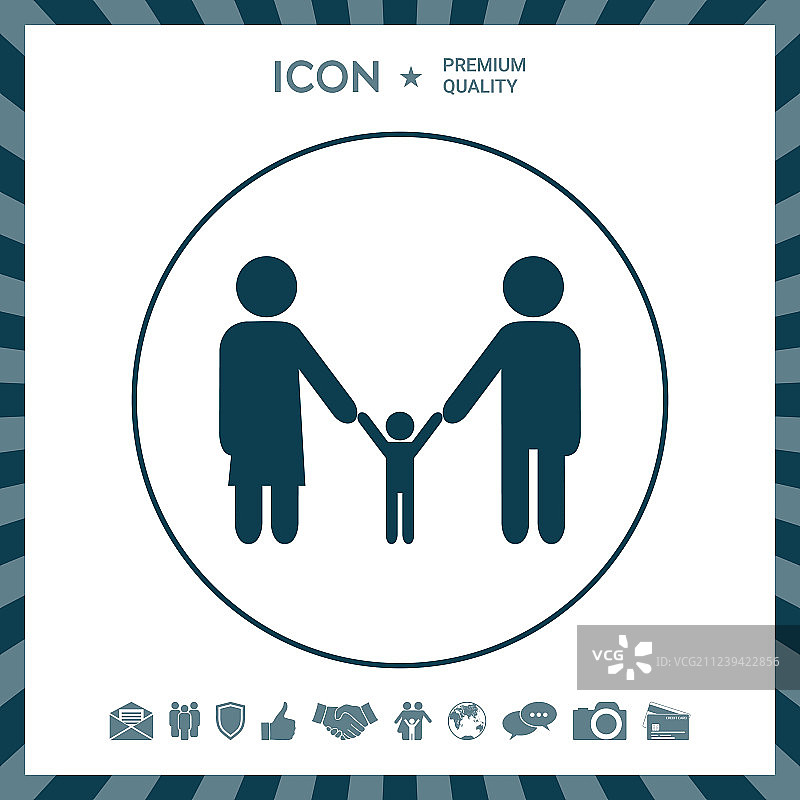 成人与儿童家庭图标图片素材