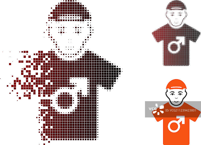 闪耀点半色调男性图标图片素材