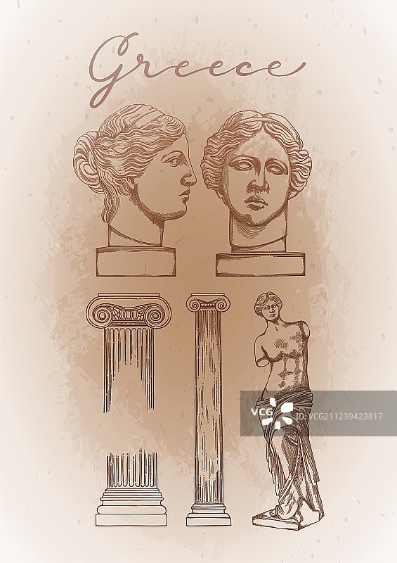 古代柱子和雕塑合集图片素材