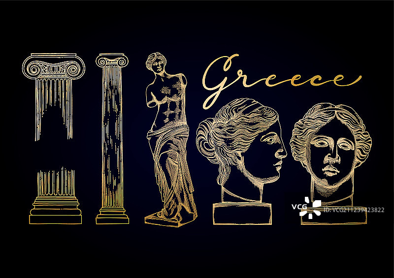 古代柱子和雕塑合集图片素材