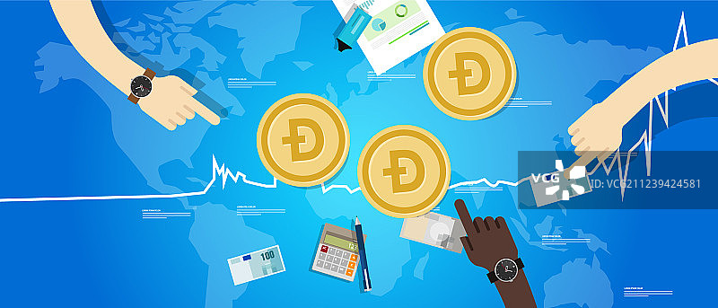 狗狗币价值增长数字虚拟图片素材