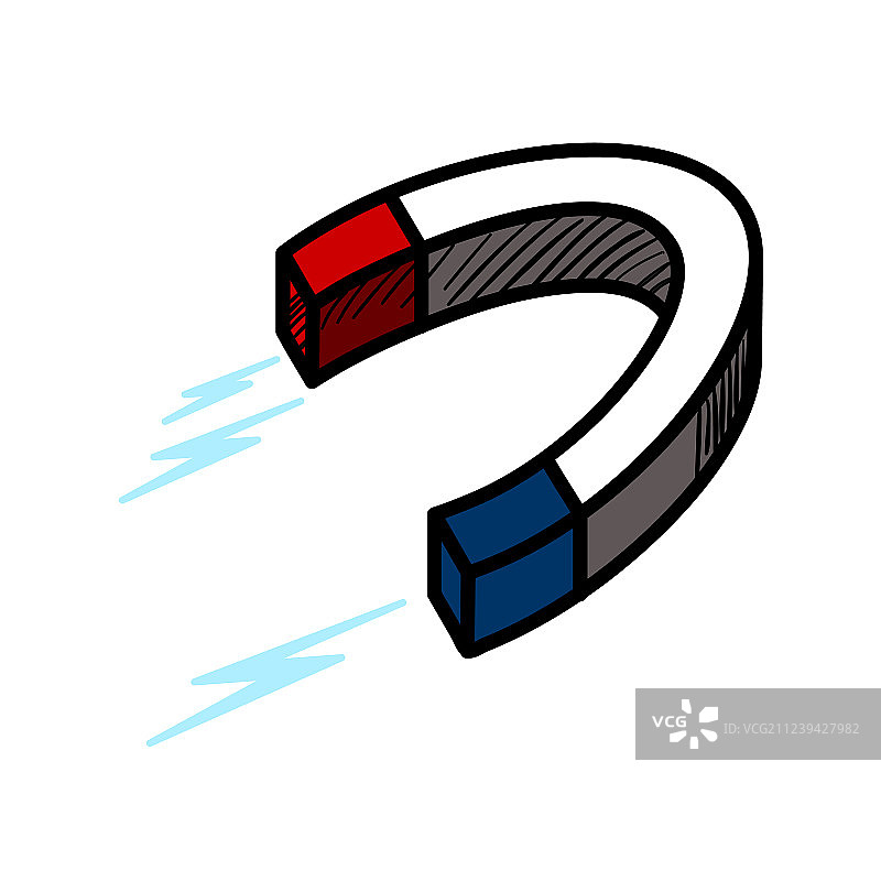 彩色磁铁素描图片素材