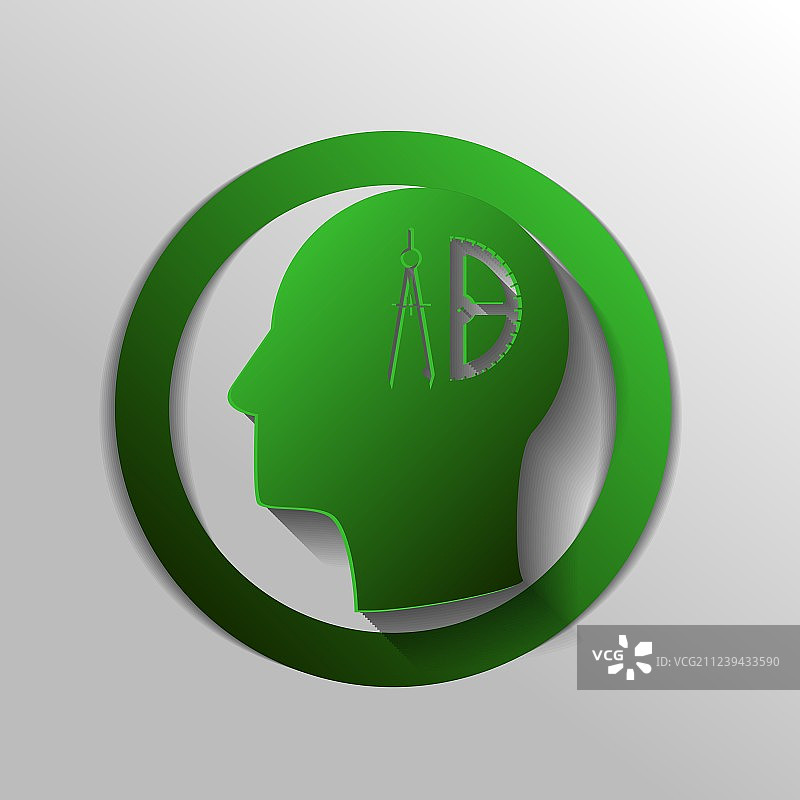 偶像头认为剪影人和他的思想图片素材