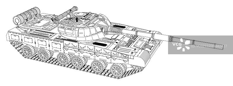 逼真坦克蓝图图片素材