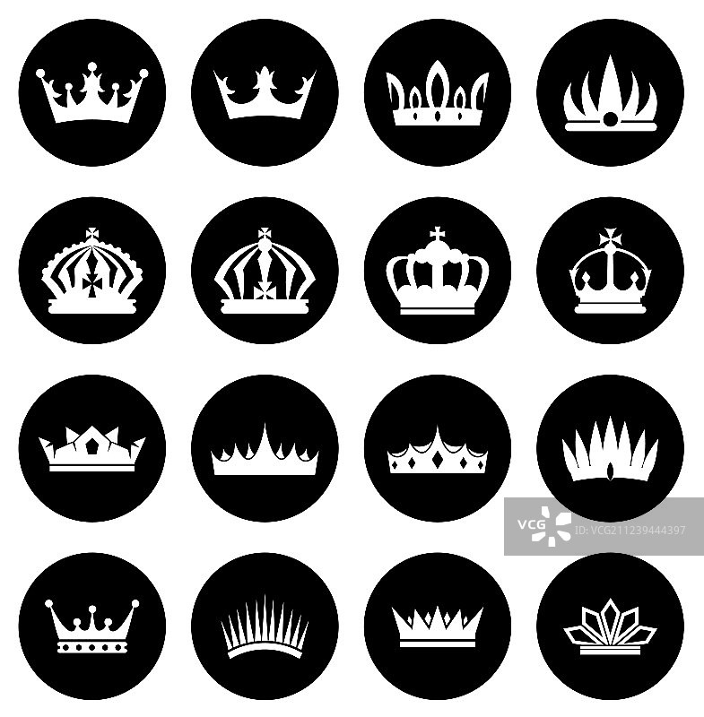 白色皇冠图标合集图片素材