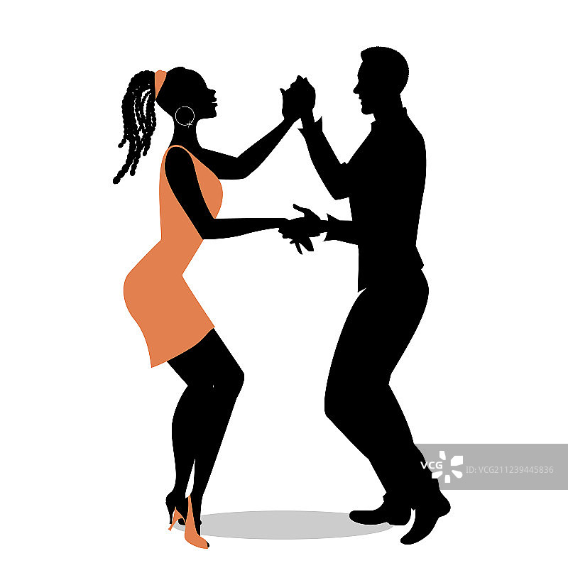 跳莎莎舞的年轻非裔美国夫妇图片素材