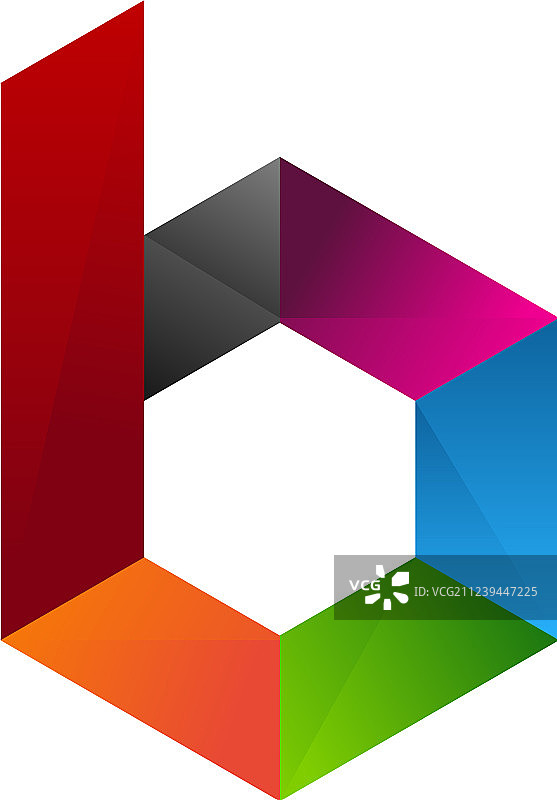 彩色字母B logo图标设计图片素材