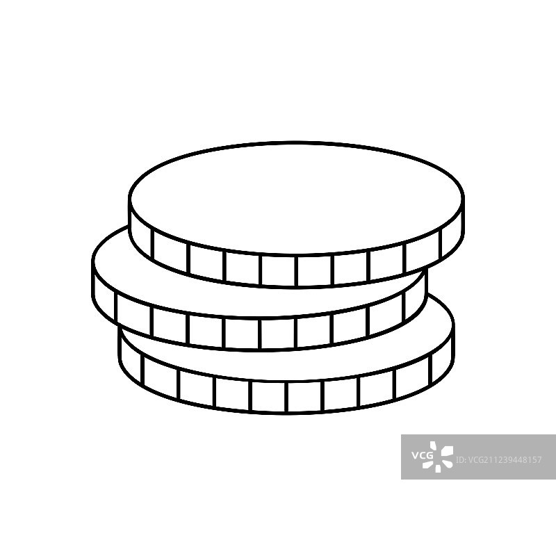 硬币线性图标图片素材