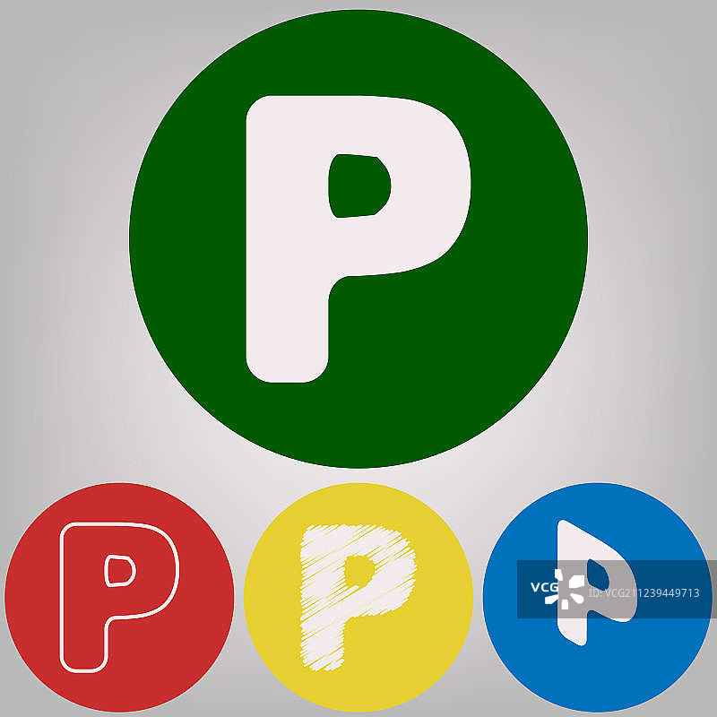 字母P标志设计模板元素4图片素材