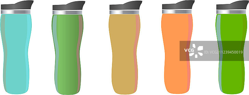 不同颜色的保温杯水杯样机图片素材
