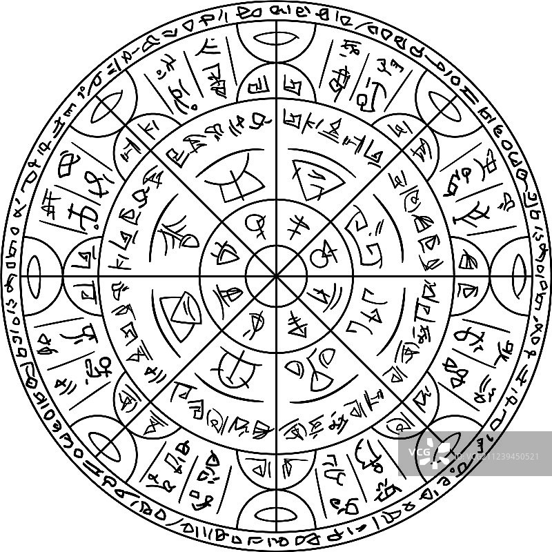 带有神秘符号的魔法圆圈图片素材