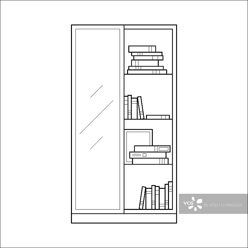 书柜家居家具线条设计室内装饰图片素材
