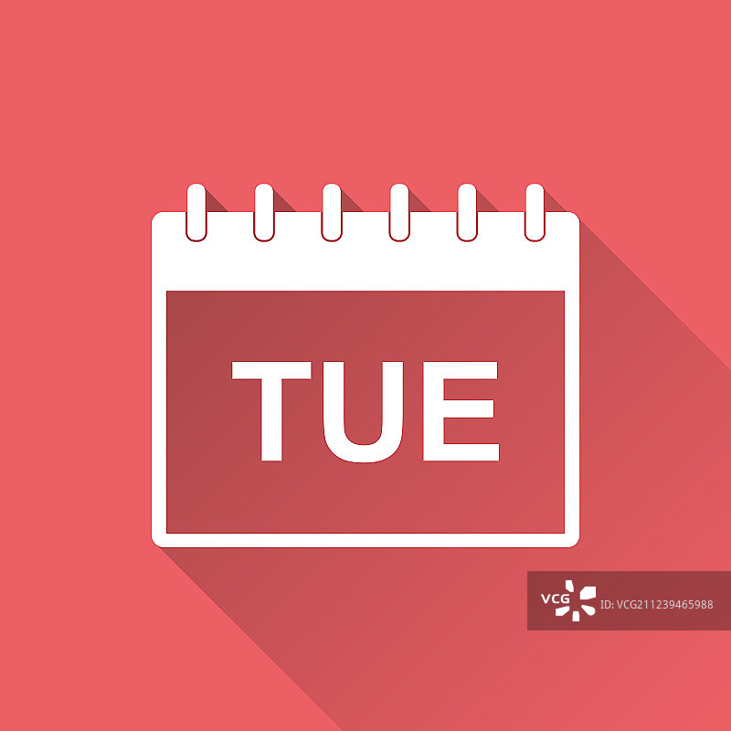 星期二日历页象形图简约平面图标图片素材