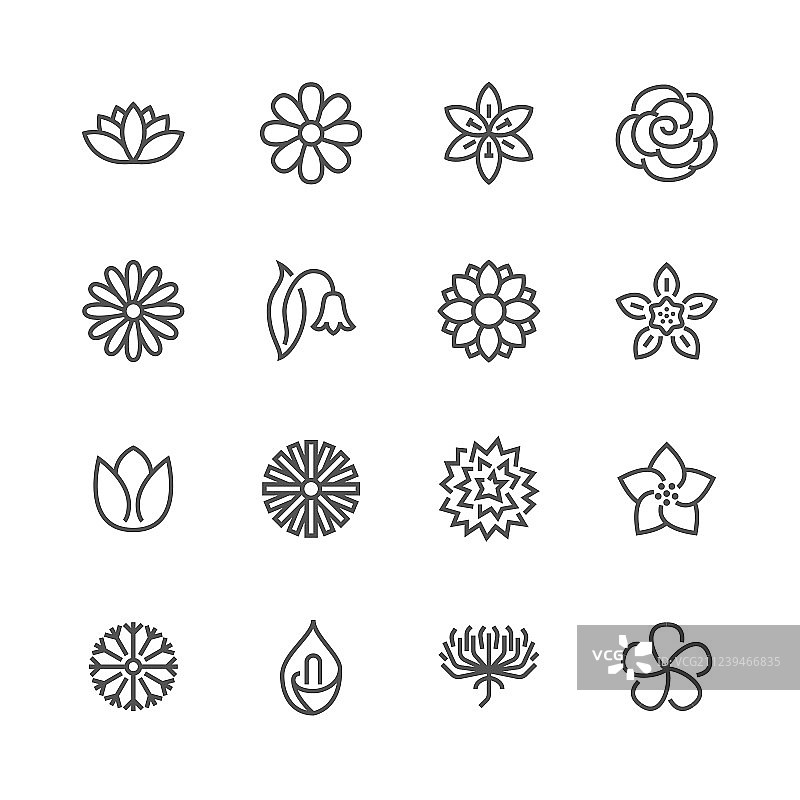 花园植物线性图标图片素材