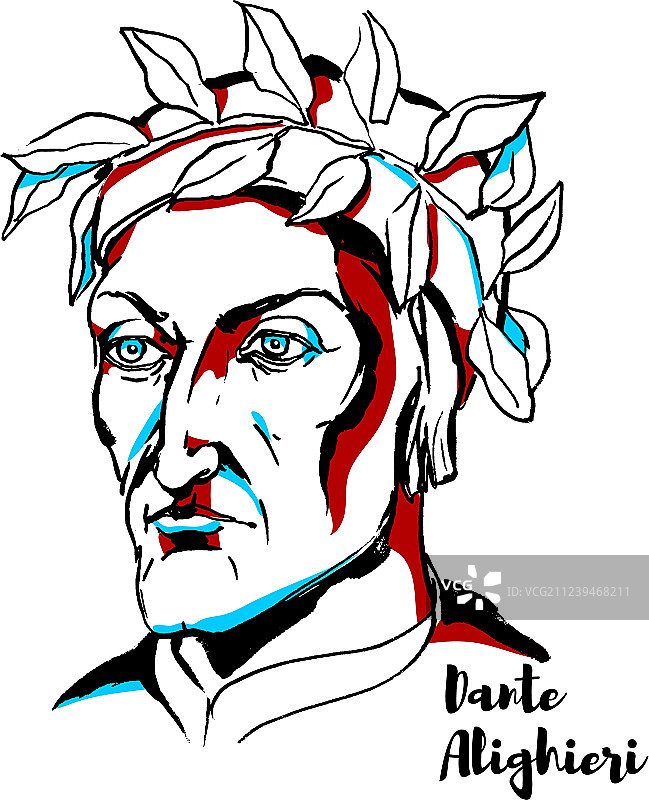 但丁·阿利吉耶里肖像图片素材