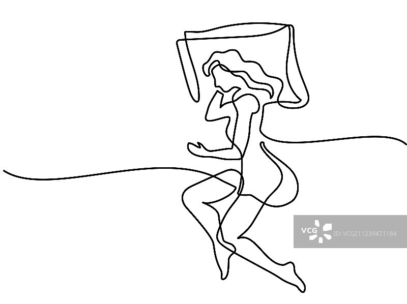 枕头上睡姿迷人的漂亮女人图片素材