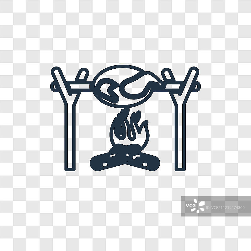 烤鸡概念线性图标图片素材