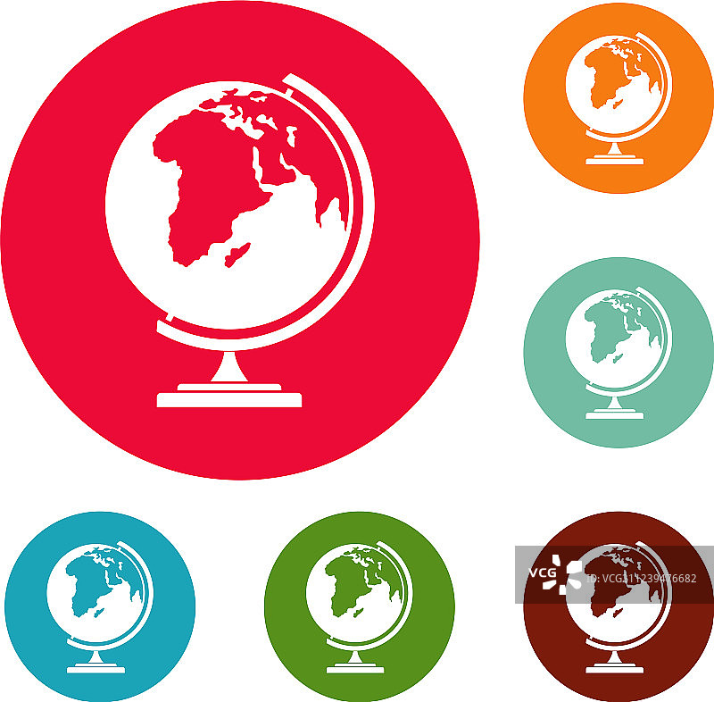 圆形地图图标集图片素材