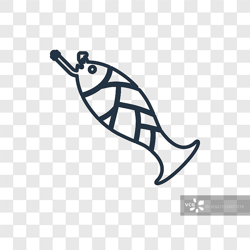 钓鱼概念线性图标图片素材