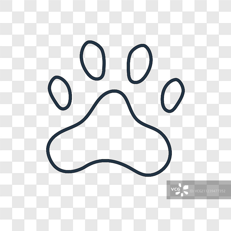 爪印概念线性图标图片素材