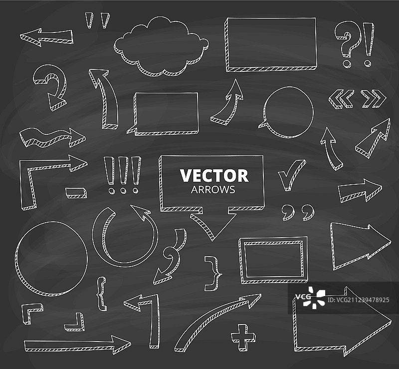 手绘涂鸦箭头笔设计图片素材