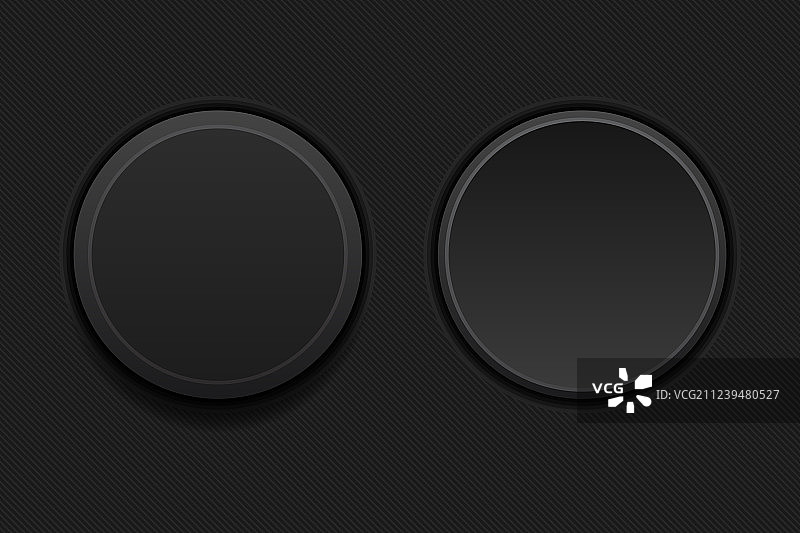 黑色塑料纽扣3D圆形标志图片素材