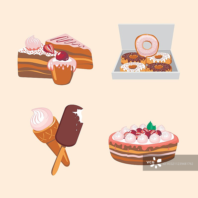 糖果卡通食品图标合集图片素材