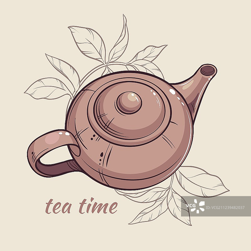 彩色背景上的茶壶图片素材