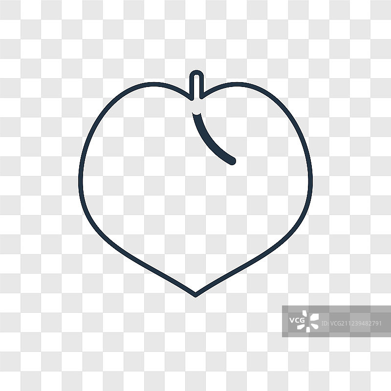 透明背景上的线性桃子概念图标图片素材