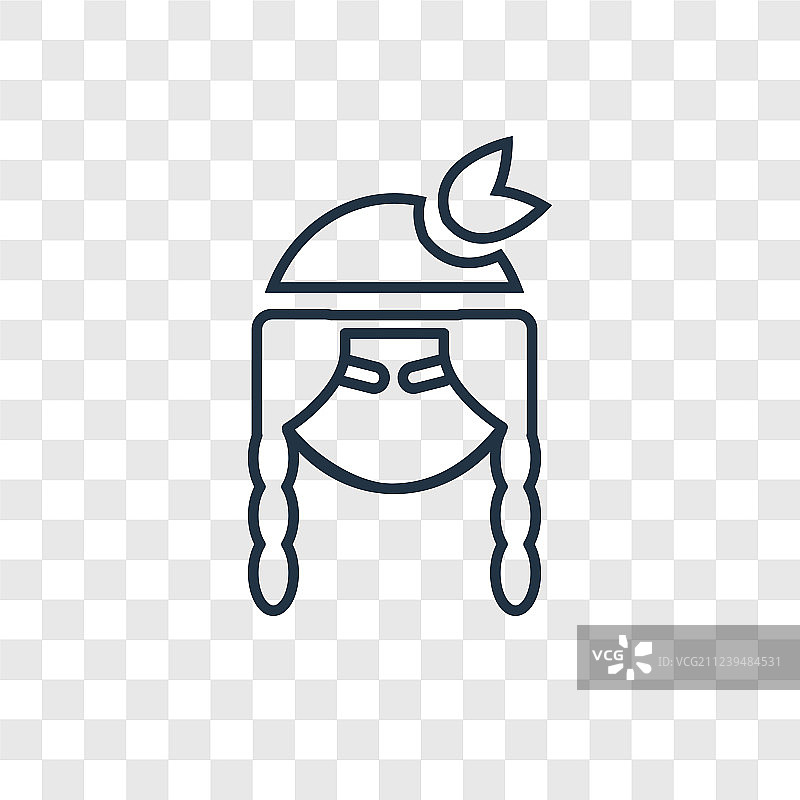 美洲原住民概念线性图标图片素材