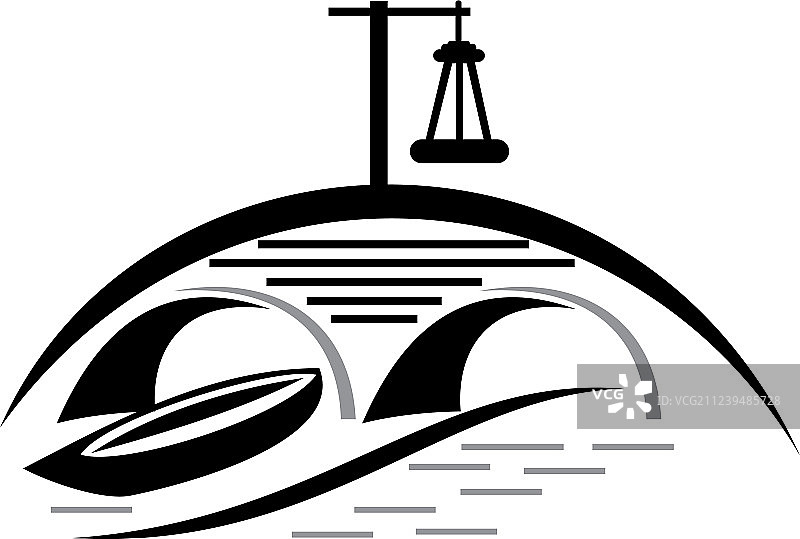 桥梁船舶logo设计模板图片素材