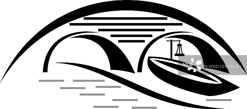 桥梁船舶logo设计模板图片素材