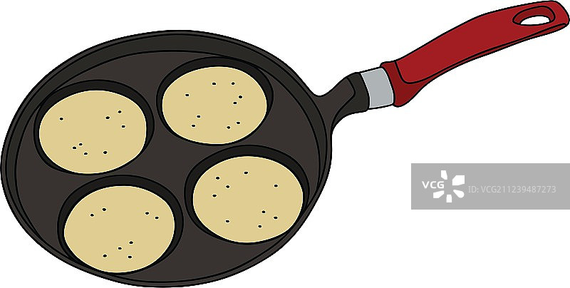 带薄烤饼的烤盘图片素材