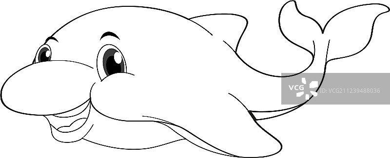 涂鸦动物：可爱的海豚图片素材