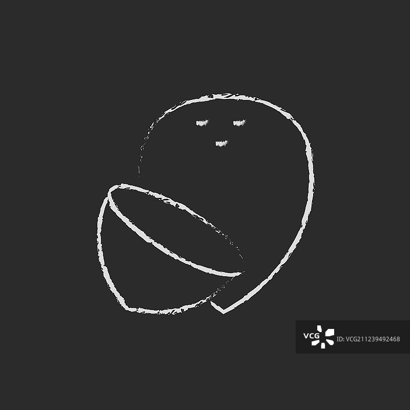 粉笔绘制的椰子图标图片素材