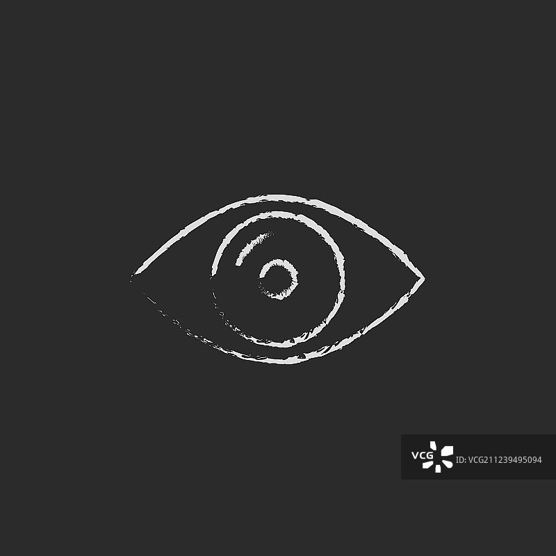 粉笔绘制的眼睛图标图片素材