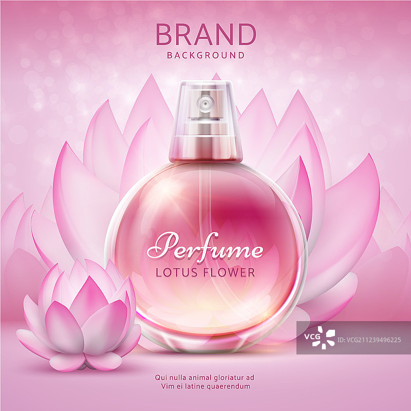 荷花粉色百合化妆品背景图片素材