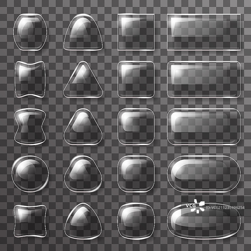 玻璃板UI按钮APP图标透明图片素材