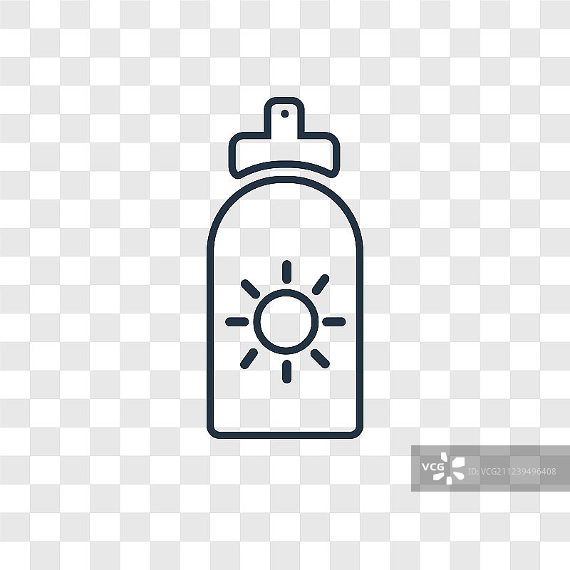 防晒霜概念线性图标图片素材