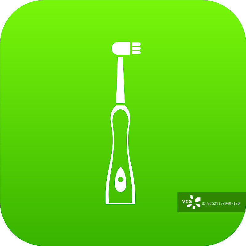 数字绿色电动牙刷图标图片素材