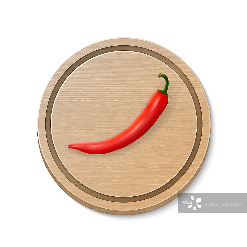 圆形逼真红色辣椒图标图片素材