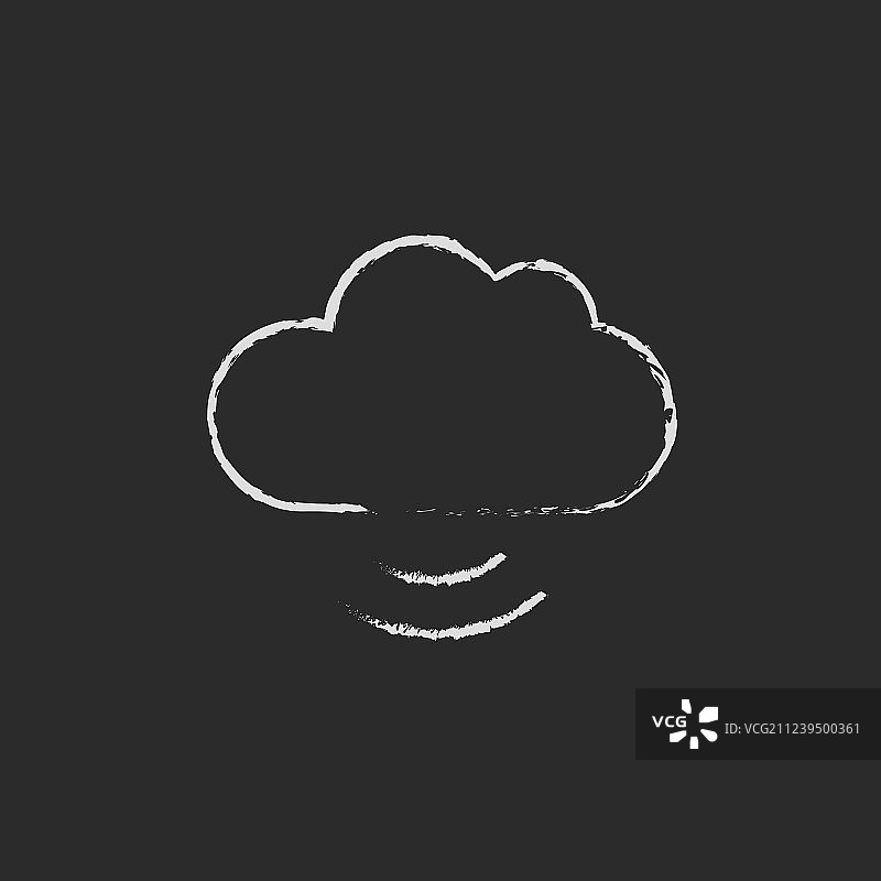 粉笔绘制的云计算图标图片素材