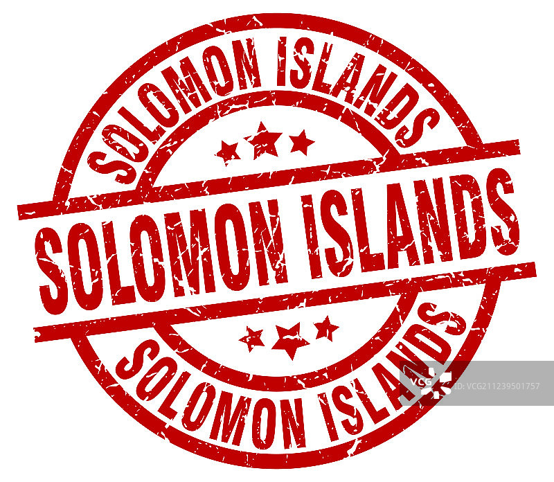 所罗门群岛红色圆形Grunge印章图片素材
