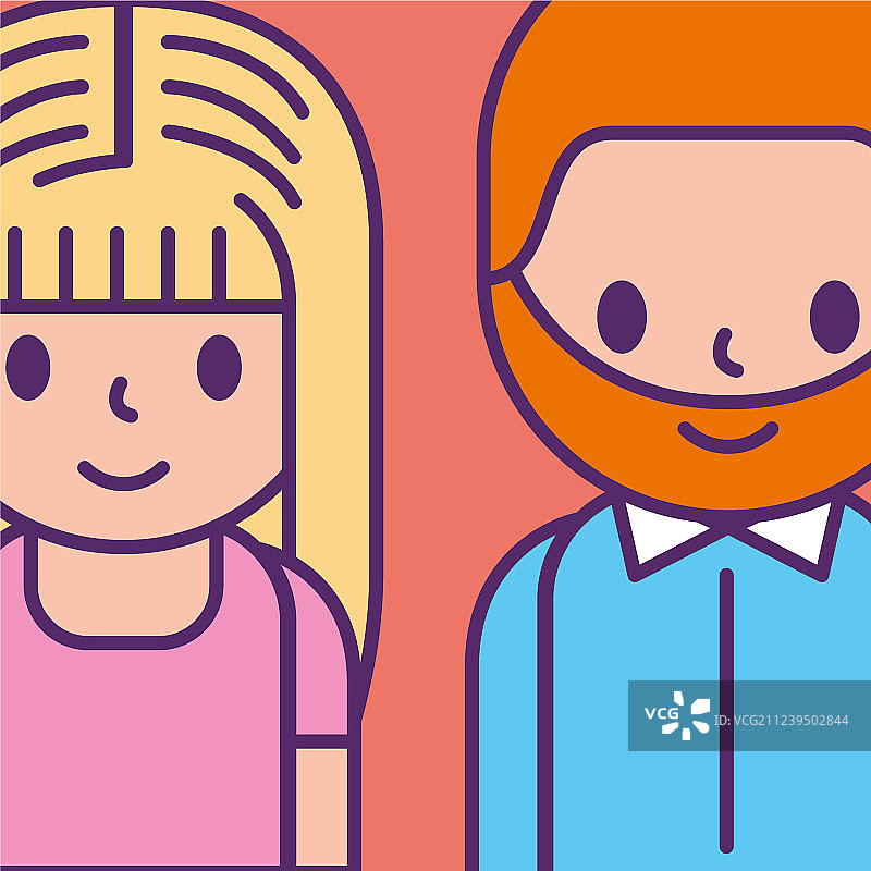 卡通人物：男人和女人图片素材