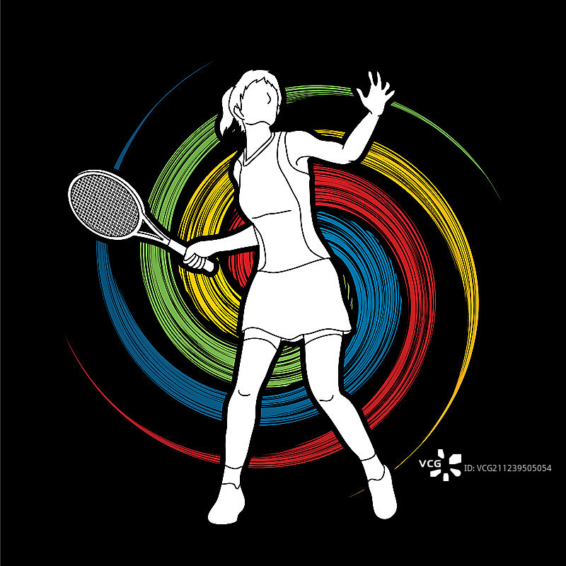 女子网球运动员运动姿势图片素材