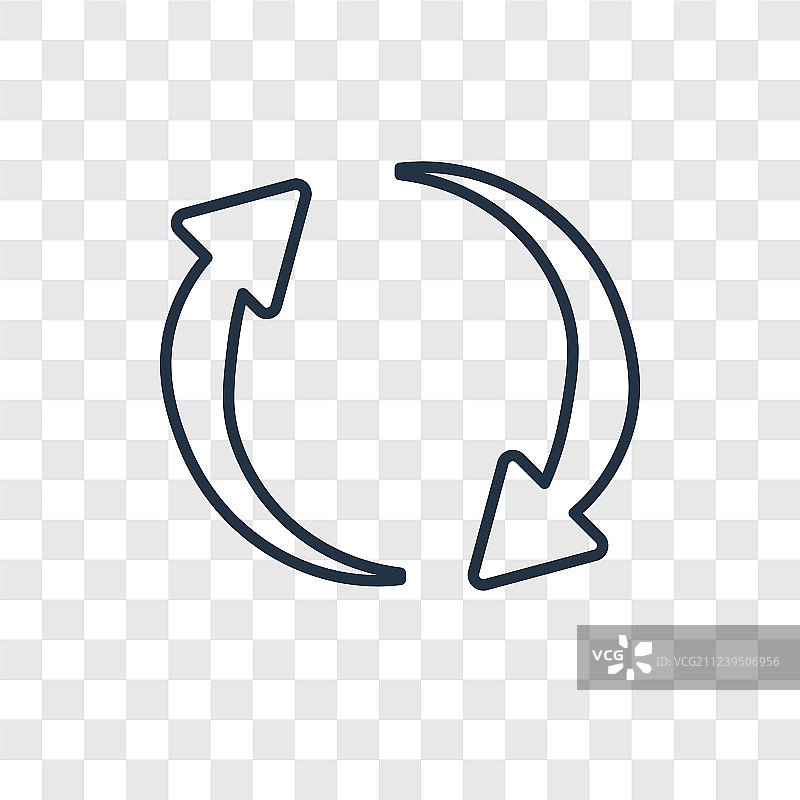 刷新曲线箭头线性图标图片素材